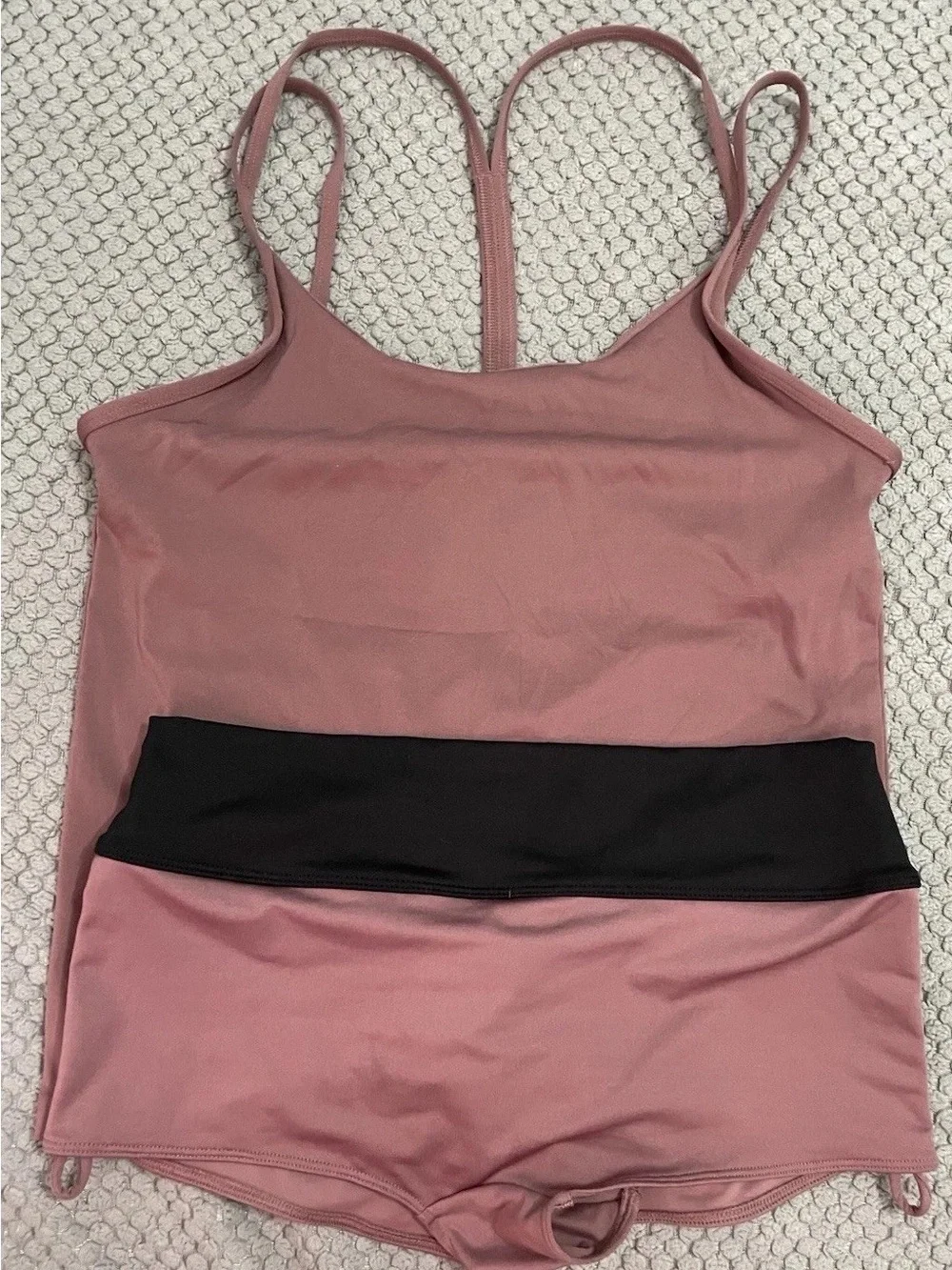 PINK Victoria's Secret Mauve and Black One-Piece Swim